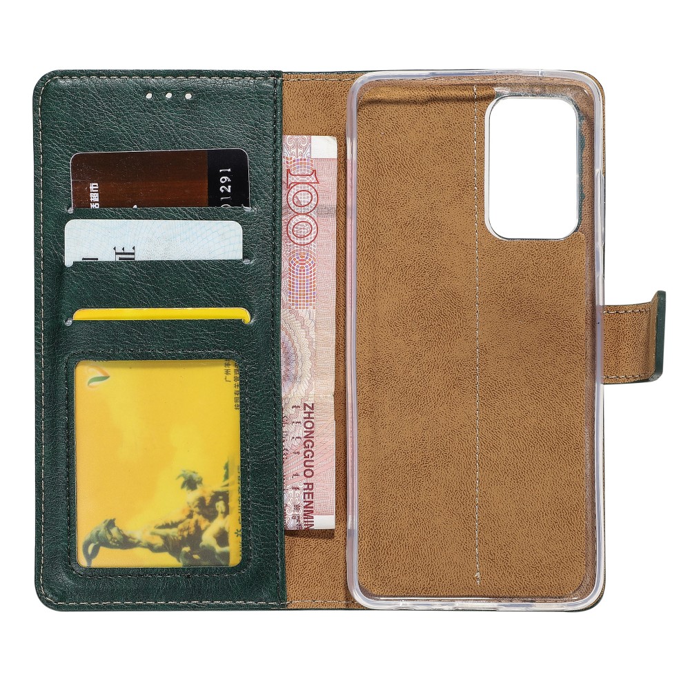Rixus Bookcase For Samsung Galaxy A22 5G A226B Dark Green