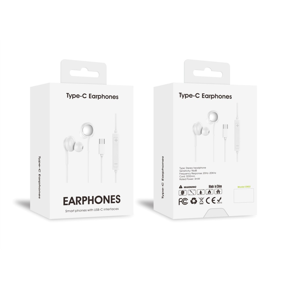 Pop-Up In-Ear Type-C Wired Earphone ER02 White