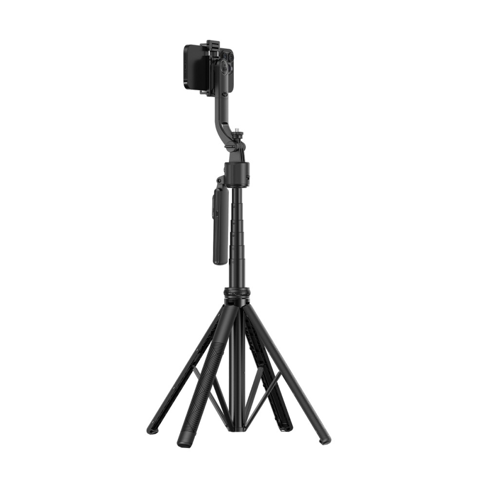 Rixus RXSF55 Phone Selfie Stick With AI Face Tracking Camera Black