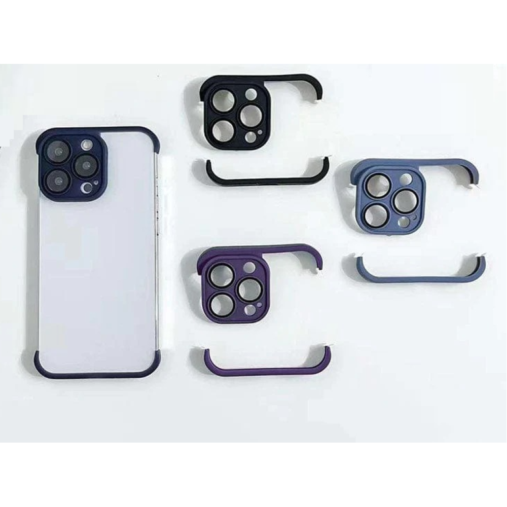Furlo TPU Camera Lens & Corner Pad Protector Frame For iPhone 13 Pro Max - Red