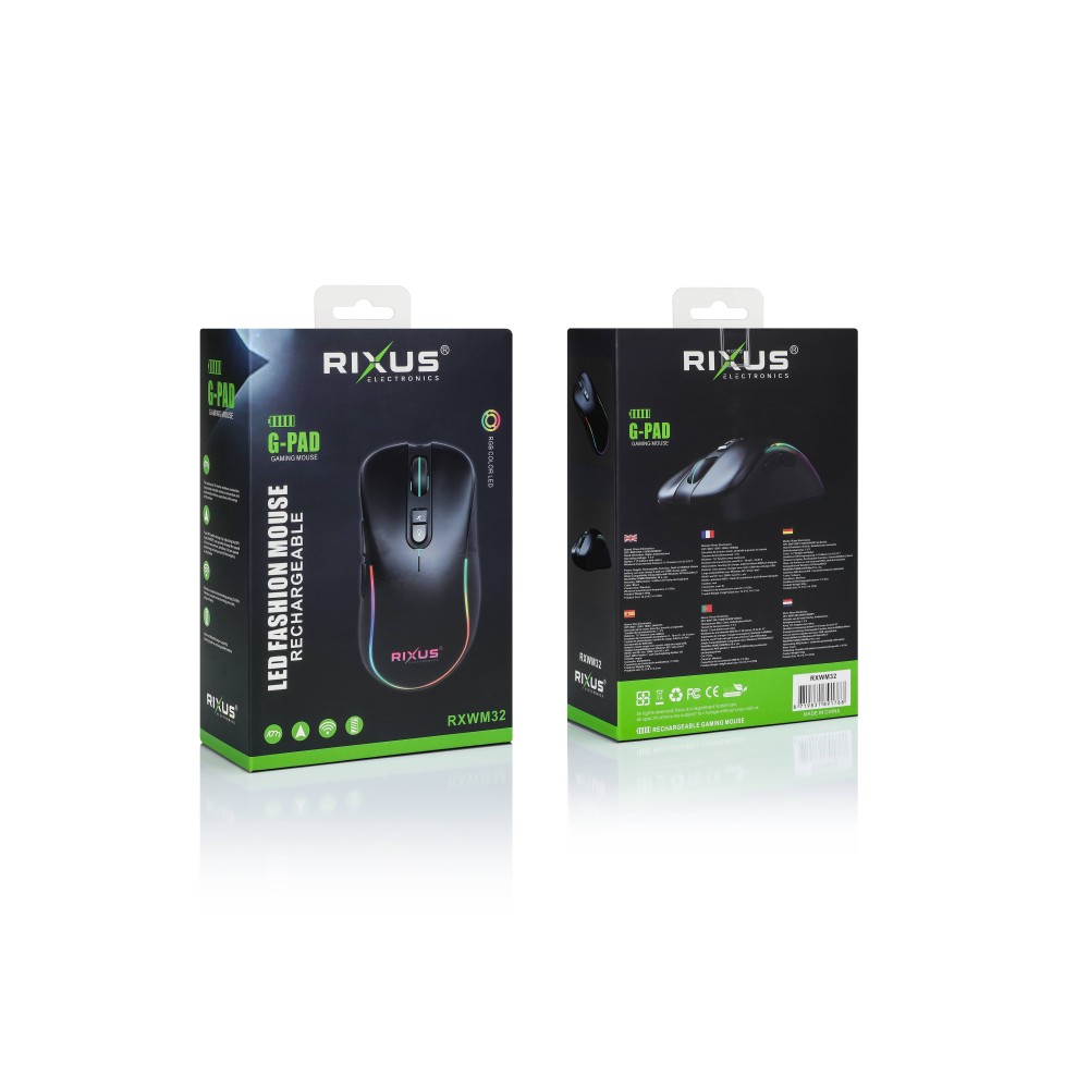 Rixus RXWM33 Wireless Gaming Mouse G-Pad2 Grey