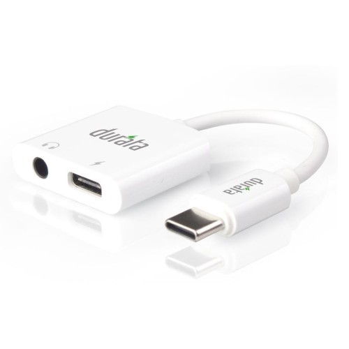 Durata Rockstar Type C to 3.55mm with audio and charging adapter DR-L09