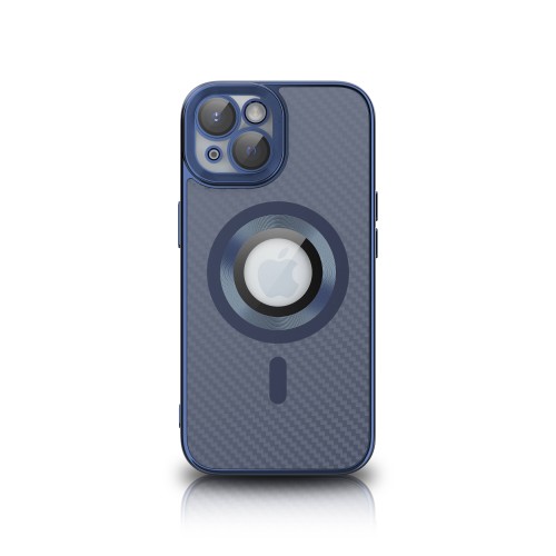 NY Carbon Glossy TPU Case For iPhone 15 - Dark Blue
