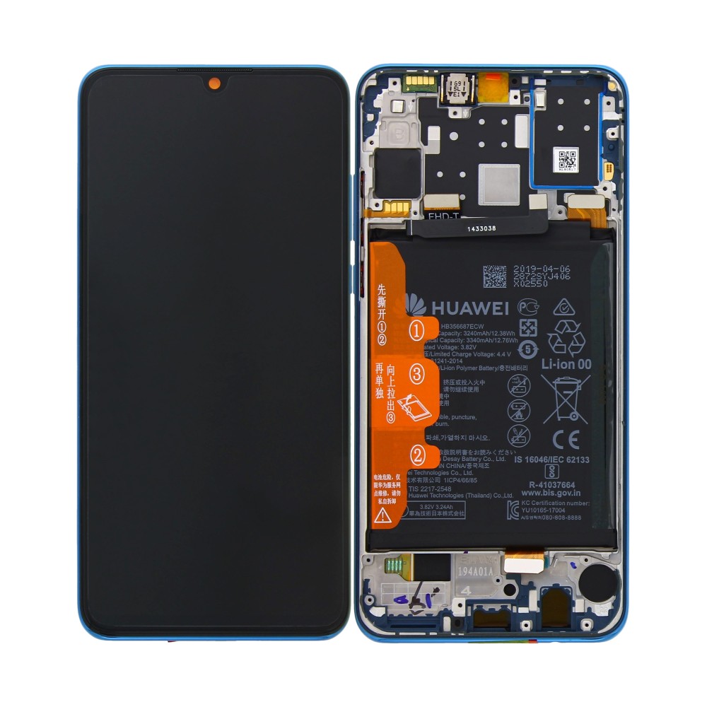 Huawei P30 Lite OEM Service Part Screen Incl. Battery (02352RQA) - Peacock Blue