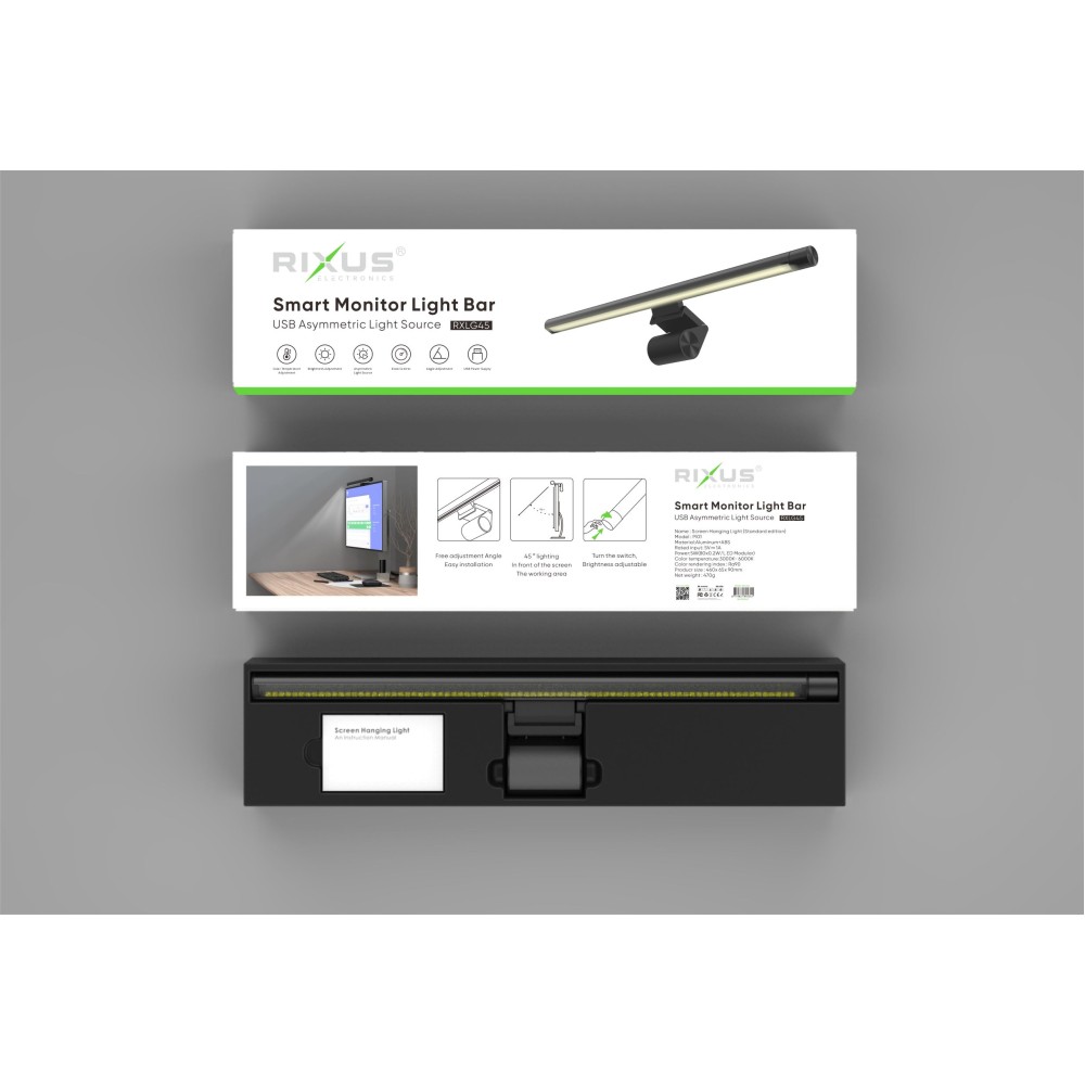 Rixus XLG45 Smart Monitor Light Bar Black