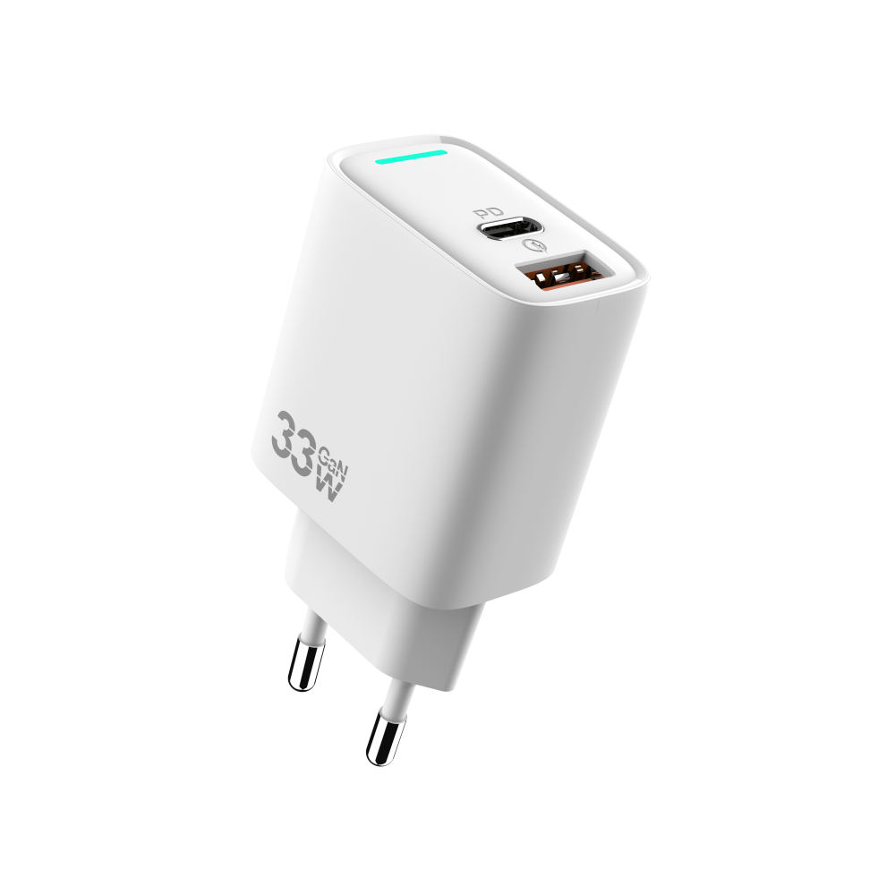 PD Quick GaN Adapter CH3350 USB-A To USB-C 33W White