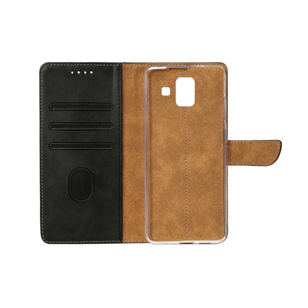 Rixus Bookcase For Samsung Galaxy A6 (2018) A600F Black