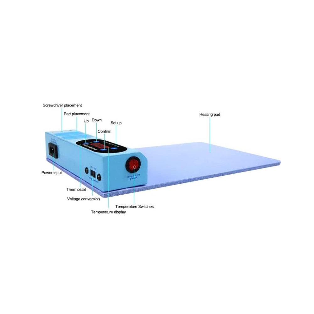 Sunshine S-918E Mini Heat Mat Screen and Back Separator For Phone, Tablet Repair 11'' 27.5x17.5cm (110V 220V)