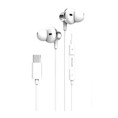 Rixus RXHD22C Stereo Earphone For C Type White