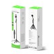 Rixus RXSF55 Phone Selfie Stick With AI Face Tracking Camera Black