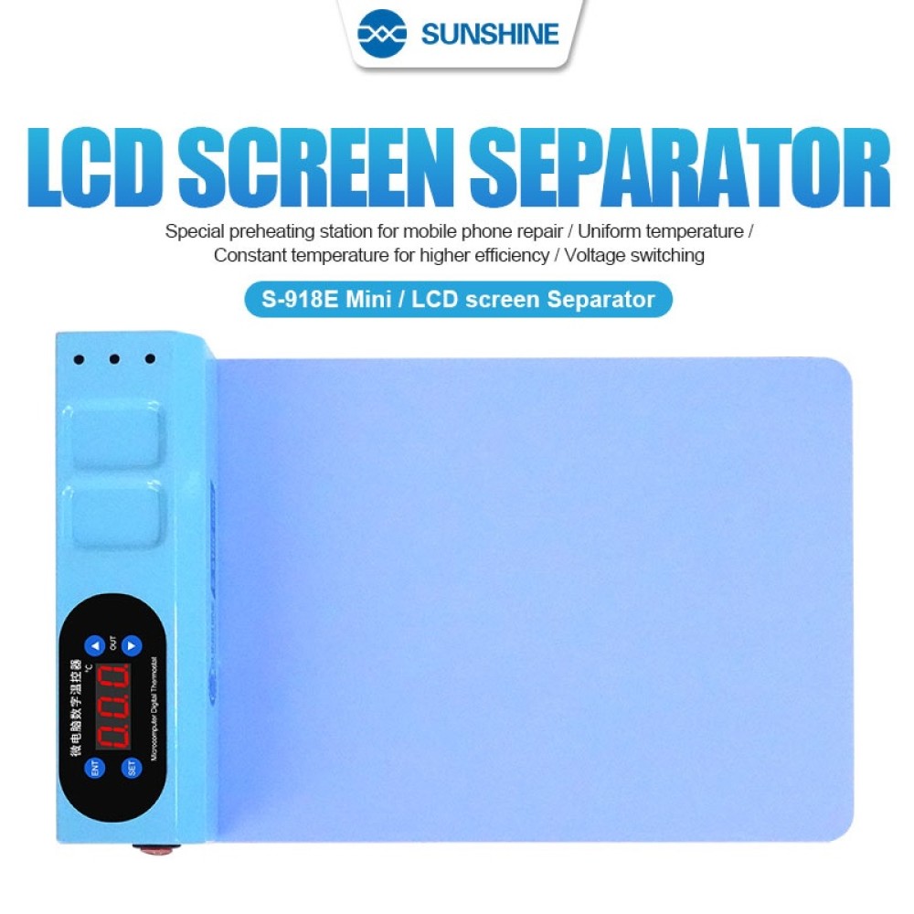 Sunshine S-918E Heat Mat Screen and Back Separator For Phone, Tablet Repair 12.9'' 35x21cm (110V 220V)