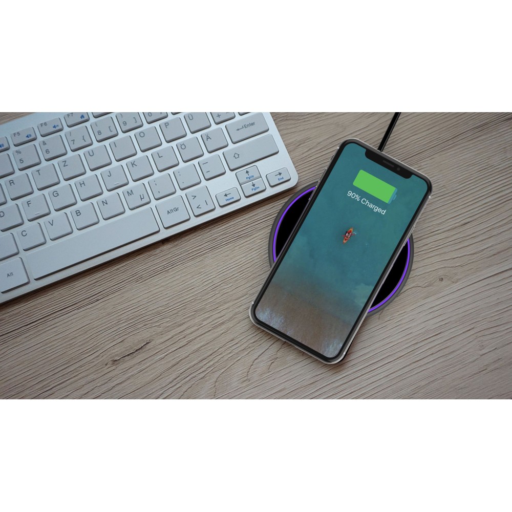 Rixus RXWC102 Wireless Qi Fast Charger 10W With USB-C Black