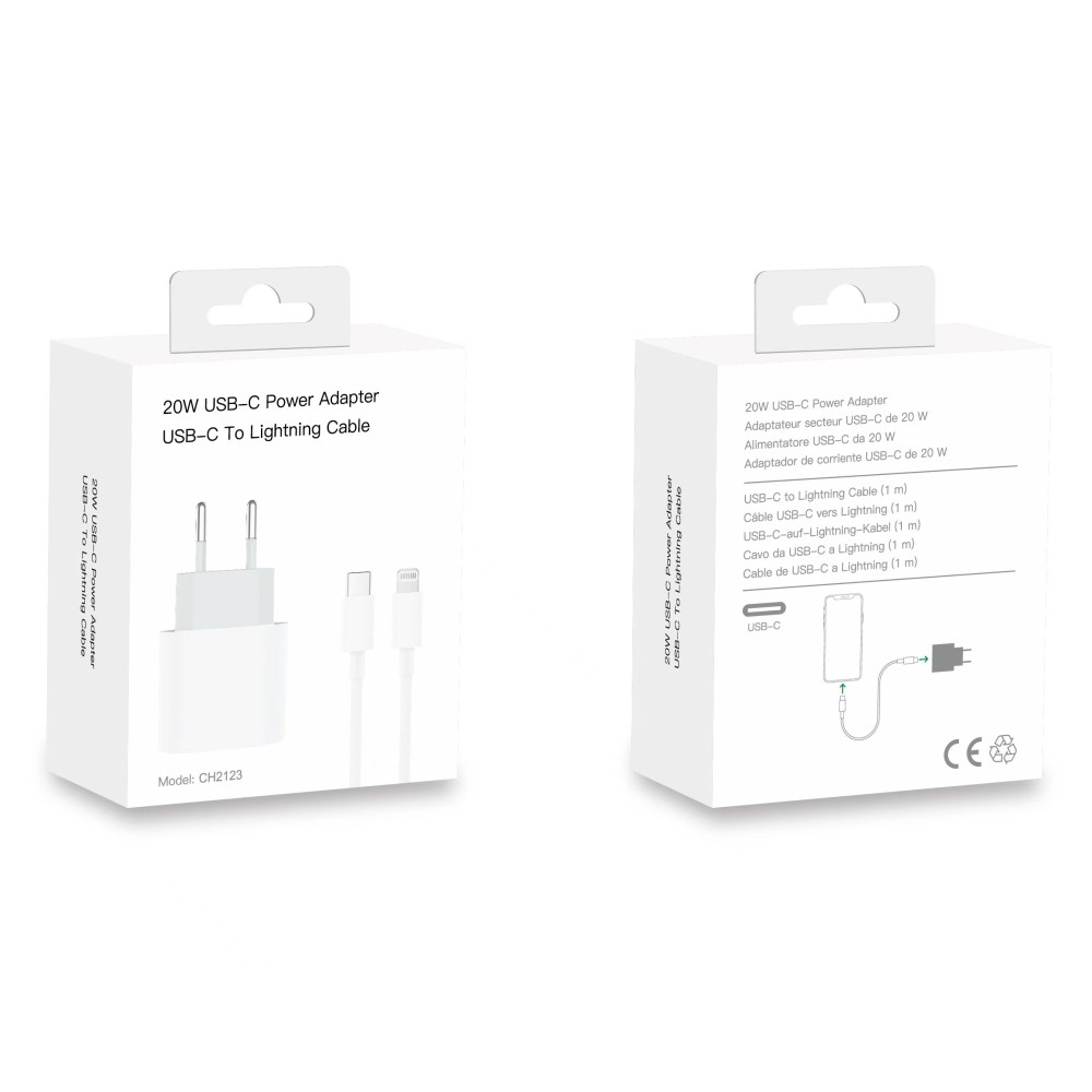 Power Adapter CH2123 USB-C To Lightning Cable 100CM 20W White